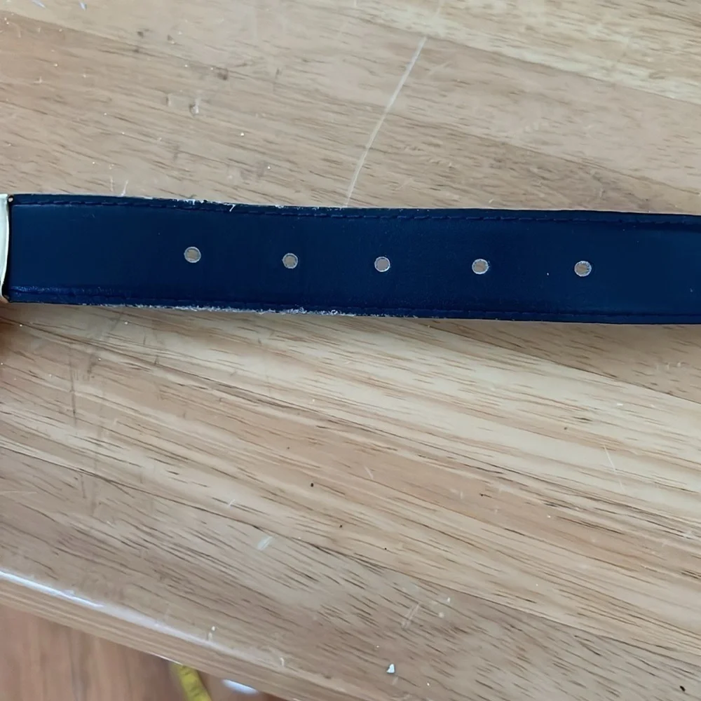 Navy Blue Men’s or Women’s Leather With Gold Buckle Size M